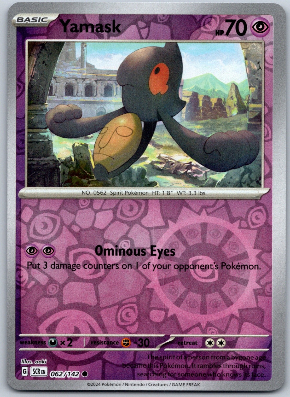 Yamask Reverse Holo Common SV07: Stellar Crown 062/142 NM