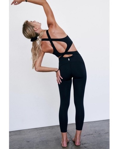 Free People Movement pezzo unico donna taglia media nero back it up yoga palestra - Foto 4 di 11