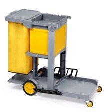 Cleaning Trolley on Wheels–Lightweight Cleaning Caddy with Lock & Cleaning Bag