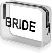 Clear Bride Bag Bridal Shower Gifts Bride to Be Gifts Beach Makeup Pouch 9.5" X