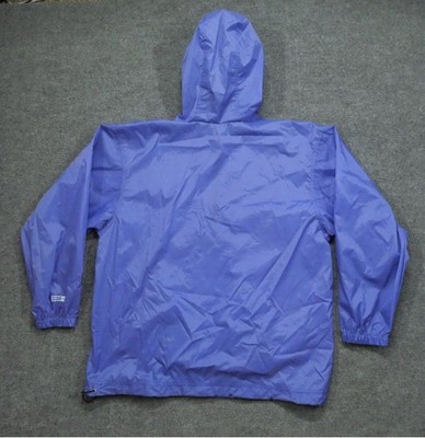 Mens Vintage 90s Sony Handycam Size XL Blue Hooded Anorak 1/4