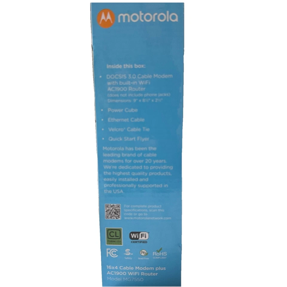 Motorola MG7550 16x4 High Speed Cable Modem Plus AC1900 WiFi Router - Image 2 of 4