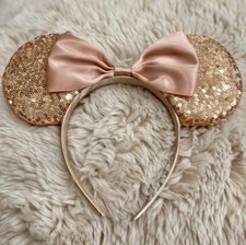 ROSE GOLD Champagne Bow Sequins Custom Headband