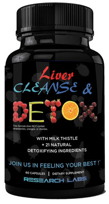 NEW Research Labs Premium Liver Cleanse & Detox Support + Milk Thistle Exp 02/27