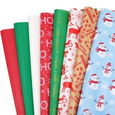 80 Sheets Christmas Tissue Paper for Gift Bags, 20" x Red Green 8 colors