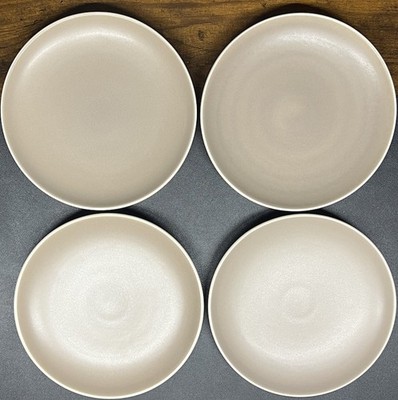 New VTG Set Of 4  Heath Ceramics Tan Sand Beige 8  Salad Plate