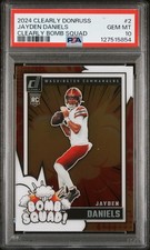 2024 PANINI CLEARLY DONRUSS CLEARLY BOMB SQUAD #2 JAYDEN DANIELS PSA 10