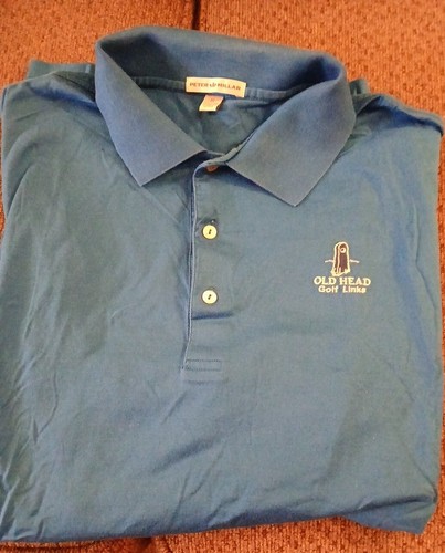 Peter Millar Old Head Golf Links Polo Shirt Men's Size XL Blue Embroidered