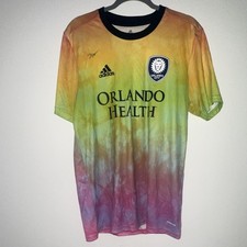 Signed Adidas Orlando City SC MLS Love Unites Multicolor Soccer Jersey Size M