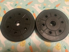 Set of 2kg Weight Barbell Plates Plastic Used for Home Gym Fitness Dumbbell
