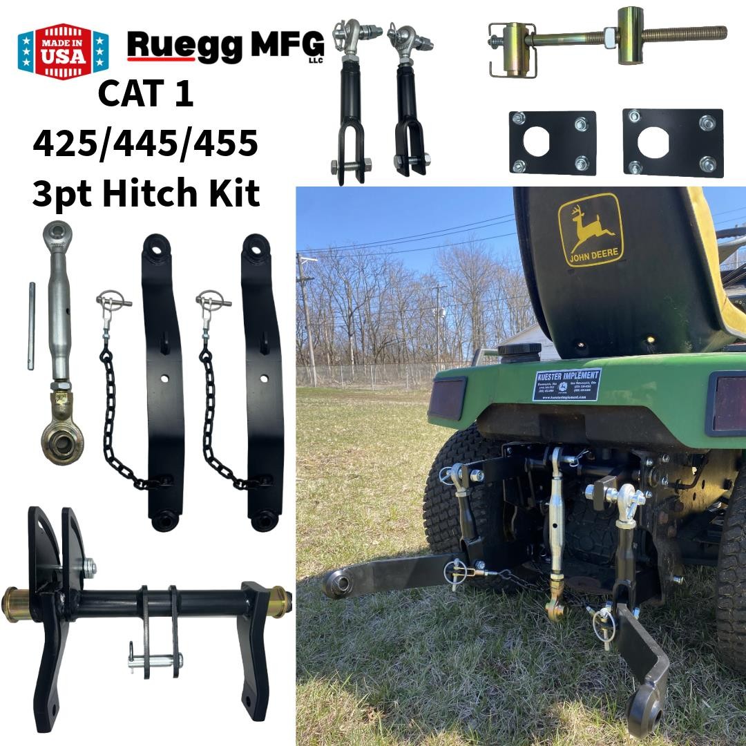 Cat 1 425/445/455 Complete 3 Point Hitch Kit - Ruegg MFG