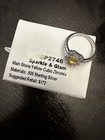 Yellow Cubic Zirconia & .925 Sterling Silver Ring Sz 8 SR $172 — photo 3
