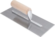 1/8" X 1/8" X 1/8" Square-Notch Pro Wood Flooring Trowel with Wood Handle