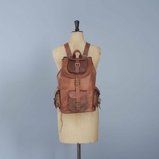 Sac à dos homme vintage en cuir véritable sacoche ordinateur portable mallett...