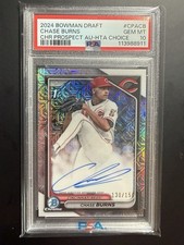 Topps 2024 Bowman Draft Chase Burns CPA-CB Choice /150 Auto PSA 10 Reds