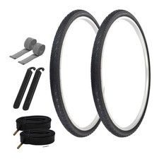 PRO TIRES 700 x 40 Black P-1134 W/ TUBES, RIM STRIPS, TIRE LEVERS 48mm Schrader