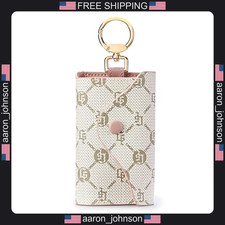 GOLF SUPAGS Women PVC Leather Car Key Chain Card Holder Wallet Pouch 6 Hook