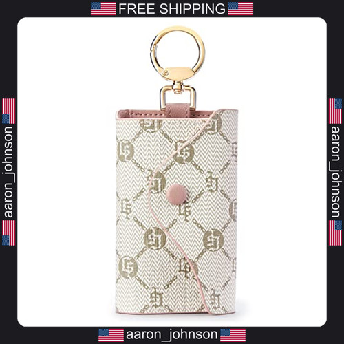 GOLF SUPAGS Women PVC Leather Car Key Chain Card Holder Wallet Pouch 6 Hook