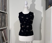 VTG 90s Joseph A. Floral Embellished Sleevele...