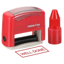 Well Done Self Inking Stamp Ink Stamp, Office Stamps with Red Ink