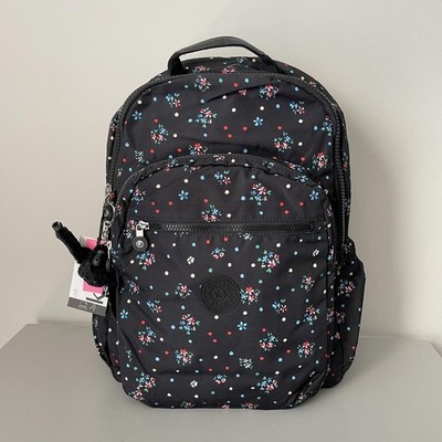 Kipling Seoul Up 17'' Laptop Extra Large Backpack in Colored Polka Floral NWT