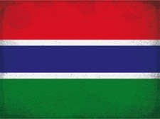 Blechschild 30x40 Gambia Flagge L&auml;nder National Fahne Afrika Vintage Wand Deko B