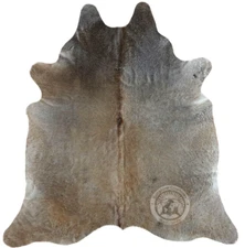 Real Cowhide Rug Greyish Beige - Size 6 X 7-8'