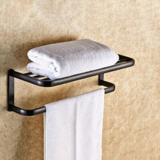 Oil Rubbed Brass Bathroom Accessory Towel Rail Holder Storage Rack Shelf Bar