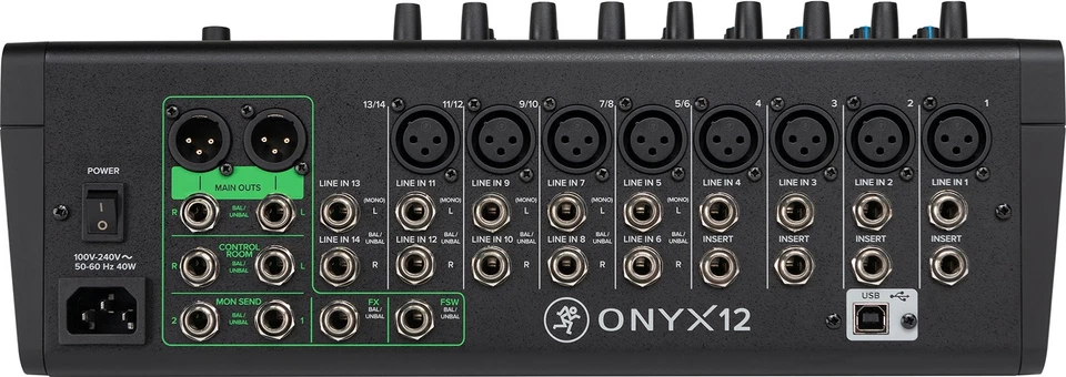Mackie ONYX12 12-Channel Analog Mixer w/ Multi-Track USB/3-Band EQ+Bluetooth - Image 4 of 4