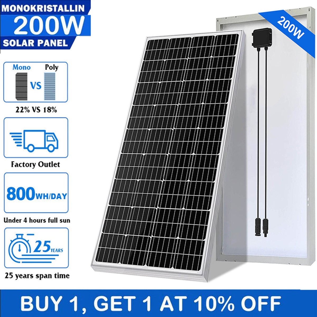 Portable Solar Panels 200w 200W Solar Panel Kit With Controller ...