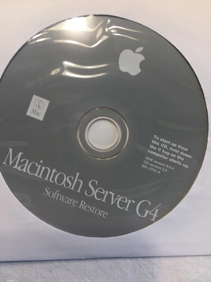 NEW Original Apple Macintosh Server Power Mac G4 Media w/ Hardware Test CD 8215 - Image 4 of 4