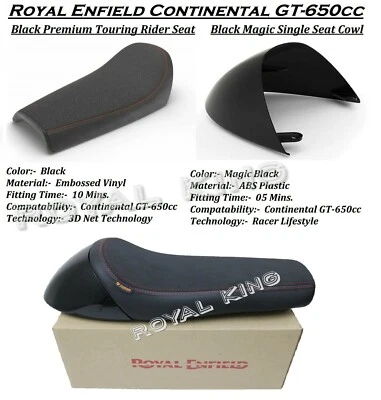 SEAT MONOPLACE PREMIUM ROYAL ENFIELD CONTINENTAL GT 650 " AVEC CAPOT NOIR" - Photo 1/4