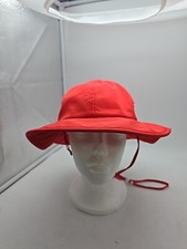 Swim Zip Sun Hat Youth 2-8Y Red Polyester Adjustable Chin Strap Summer