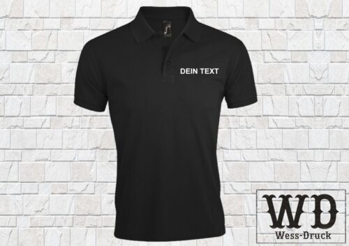 Black Men's DIY Polo Shirt with Desired Text Embroidery - Picture 1 of 15