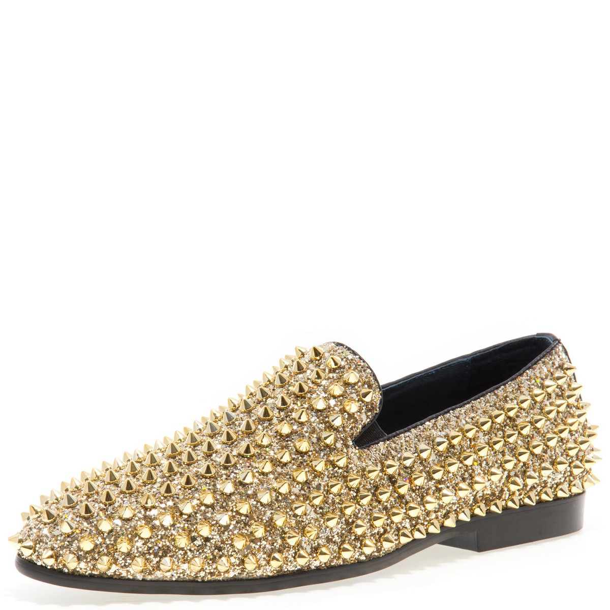 JUMP Luxor Spike Studded Men\'s Slip-On Loafer Shoes Gold Luxury Wear Jump Luxor Gold Spike Studded Men main image 3
