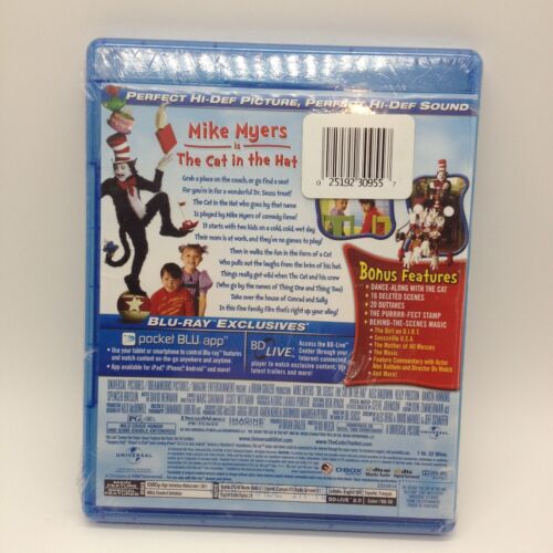 Dr Seuss The Cat in the Hat Blu-ray Mike Myers NEW - Foto 2 di 3