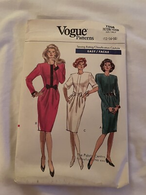 Vogue Patterns 7556 sz 12-14-16 Misses Petite Dress Uncut!