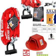 CERRADURA DE CADENA 1,5 M + ANCLAJE DE PARED DE TIERRA MAMUT SE VENDE JUEGO DE PAQUETE DE MOTOCICLETA SEGURO