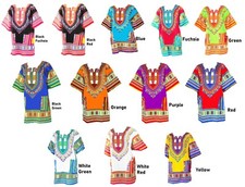Women Traditional African Print Dashiki Dress 3/4 Sleeve Party Shirt Plus Size