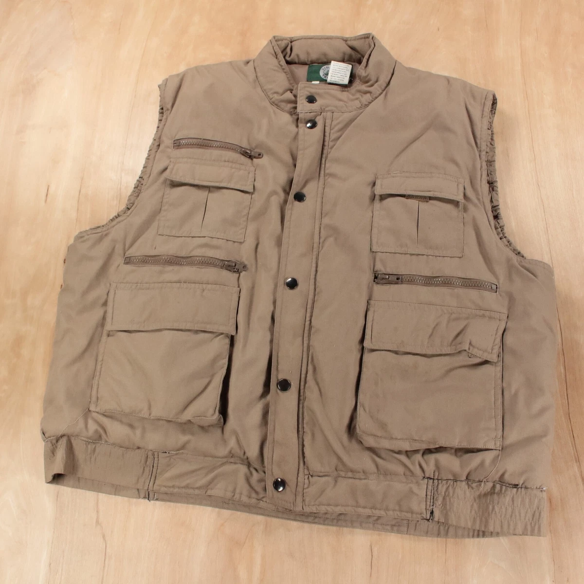 vtg 90s TIMBER TRAIL insulated camp utility vest XL hunting fishing outdoors
