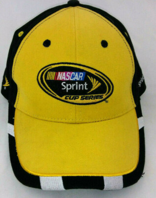 2009 Nascar Sprint Cup Series trucker Hat Yellow Black Adjustable Race Cap