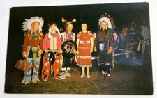 Postcard Native Americans Chippewa Family Dance Gathering Minnesota Unmarked