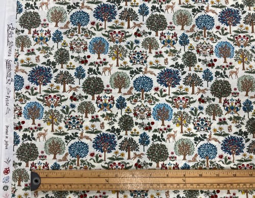 Mini Woodland Fabric Quilting Cotton Art Nouveau Forest Animals 'Petite' Navy - Picture 16 of 20