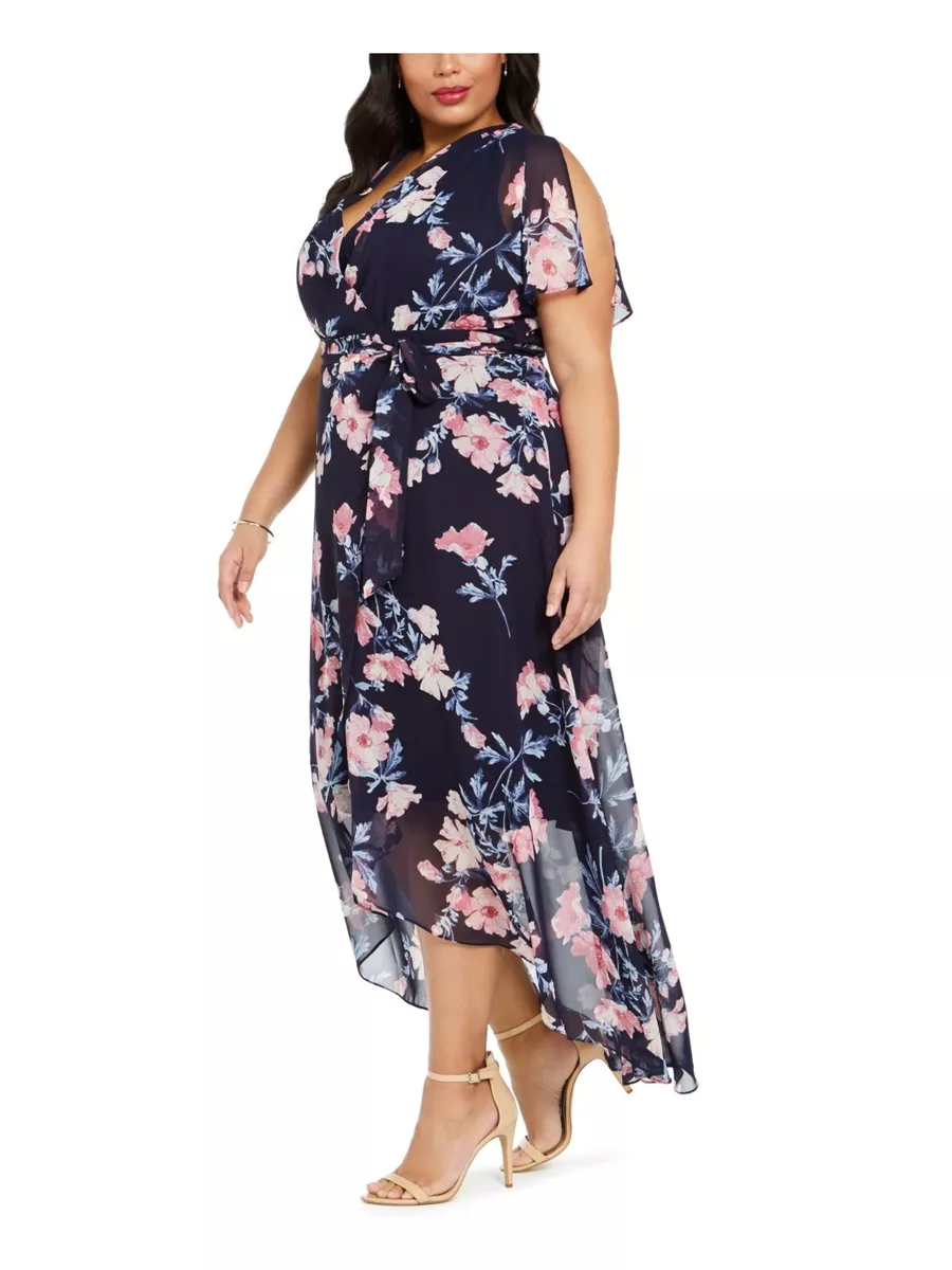 Navy belted dress top