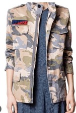 19 Zadig  Voltaire Embroidered Jacket Camouflage Girls Can Do Anything Patch