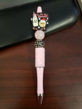 New Handmade Christmas tis the Season Milk and Cookies Focal Bead Beaded Pen