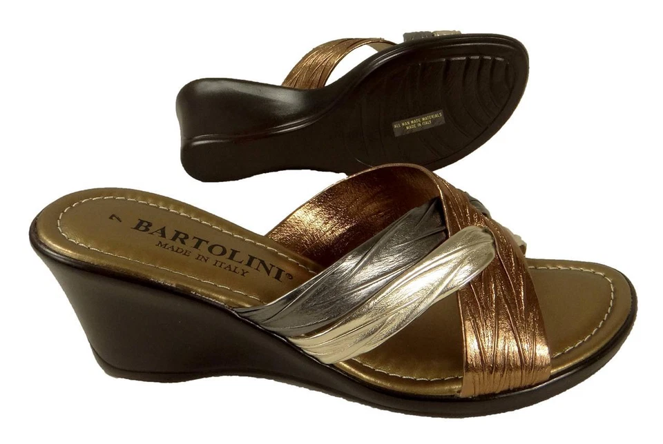 Nuevas Sandalias Para Mujer Bartolini Medianas Sin Cordones Dos Tonos con Tiras Zapatos Informales Donna-1 Foto 3 de 4