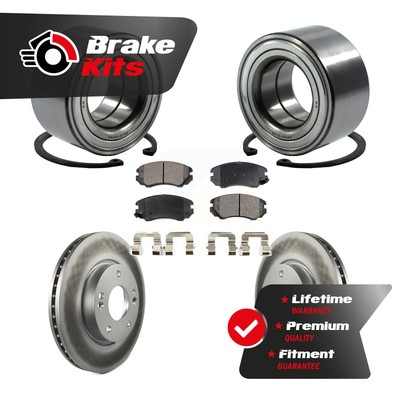 Front Wheel Bearing Coated Disc Brake Rotors And Pads Kit For 2012-2013 Kia Soul