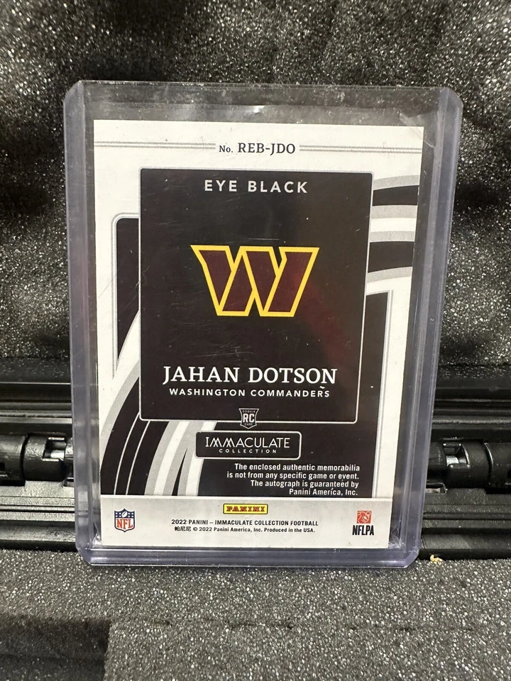 Jahan Dotson Rookie Eye Black Tri-Patch Auto 22 Immaculate #REB-JDO /99 - Image 2 of 2