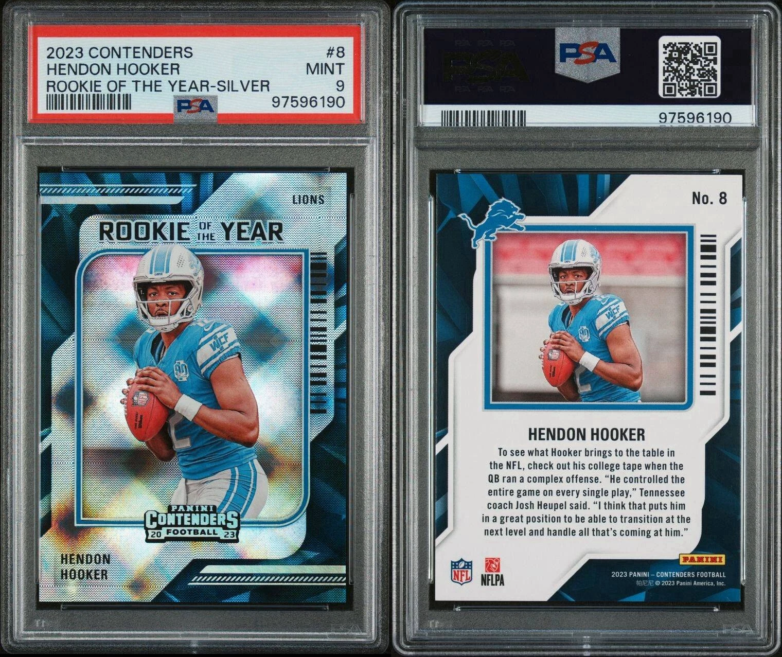 Hendon Hooker Panini Contenders Rookie of the Year Contenders #8 Silver